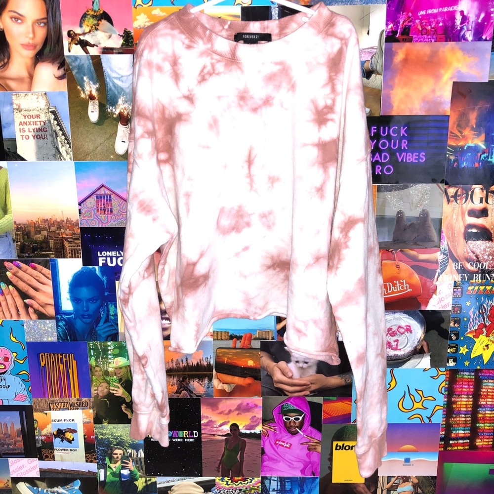 forever 21 cropped tie dye sweater